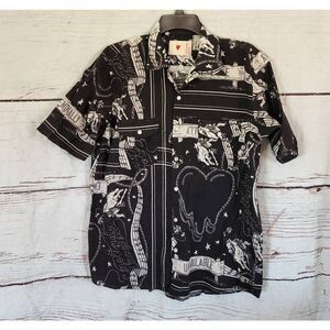 Emotionally Unavailable Rodeo Bandana Pearl Snap Front Shirt Size Large